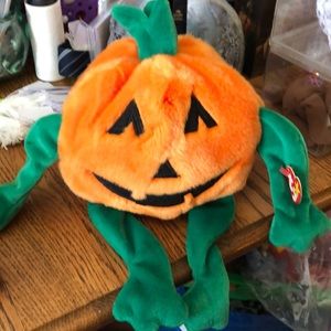 TY 1999 PUMKIN the HALLOWEEN PUMPKIN BEANIE BUDDY with MINT TAGS